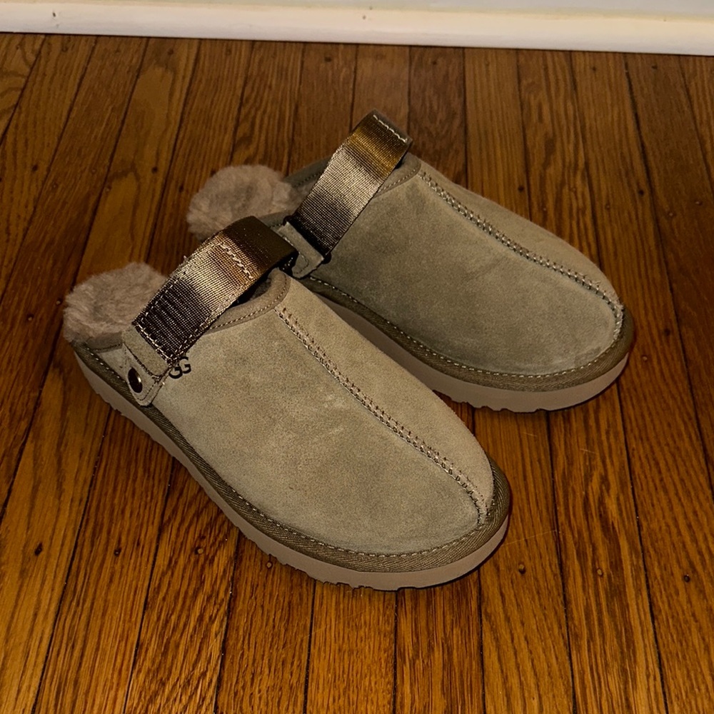 UGG Olive Green Suede Slip-On Shoes